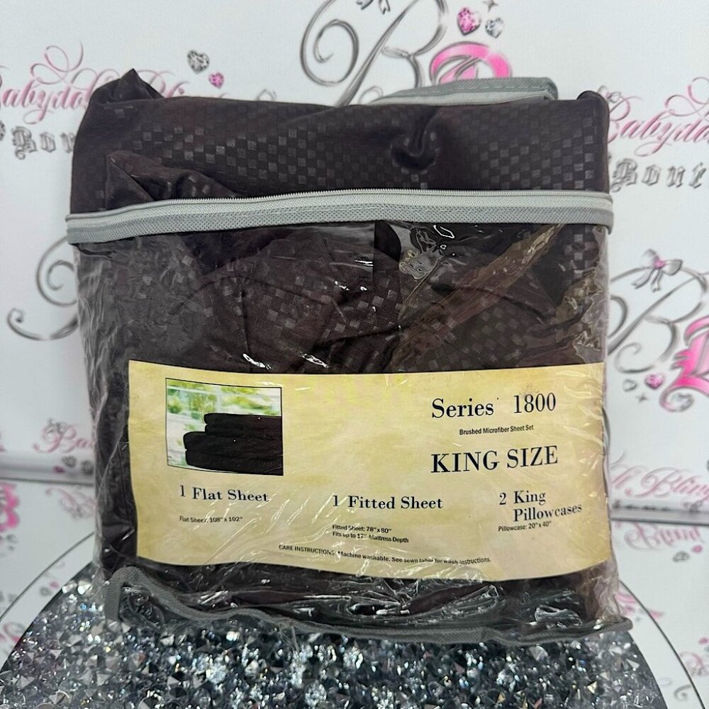Lavish home king bed sheets set fitted sheet top sheet and 2 king pillowcases